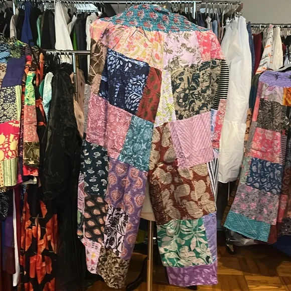 #18 NWT patchwork wide leg pants - Picture 2 of 2